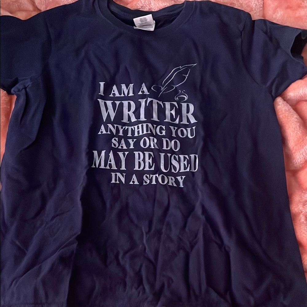 Gildan Navy Blue Writer Tee - Short Sleeve